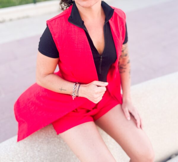 Conjunto chaleco y pantalon rojo - Imagen 3