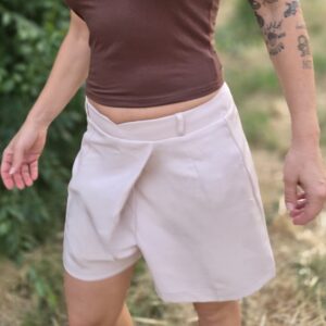Falda pantalón beige